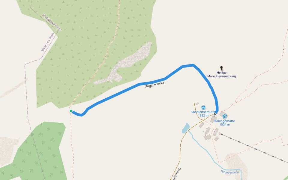 Nagillersteig walking route map in Kirchberg in Tirol