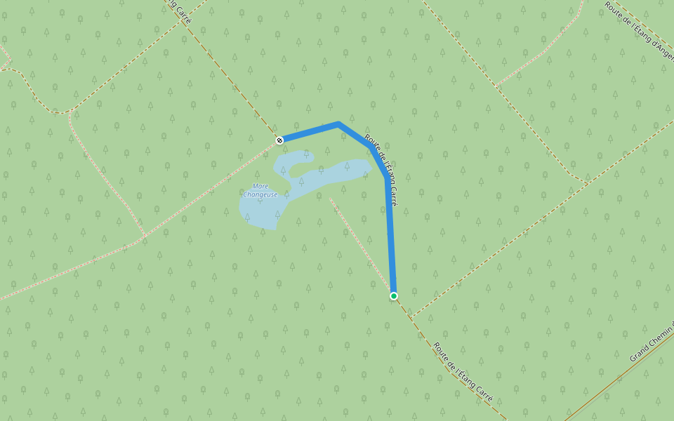 Route de l'Étang Carré walking route map in Poigny-la-Forêt