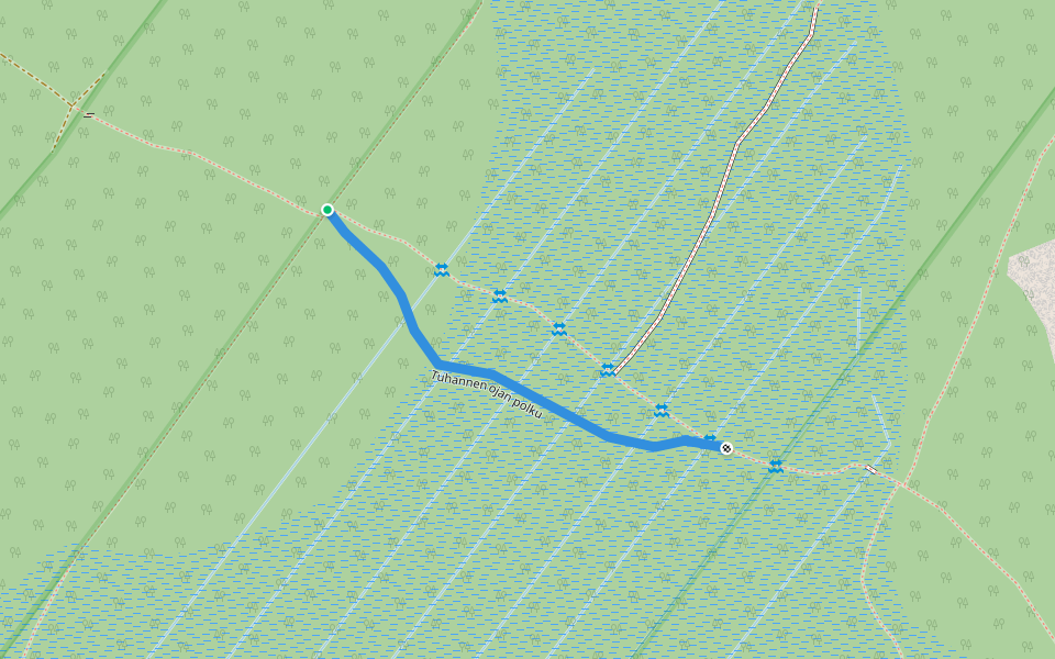 Tuhannen ojan polku walking route map in Seinäjoki