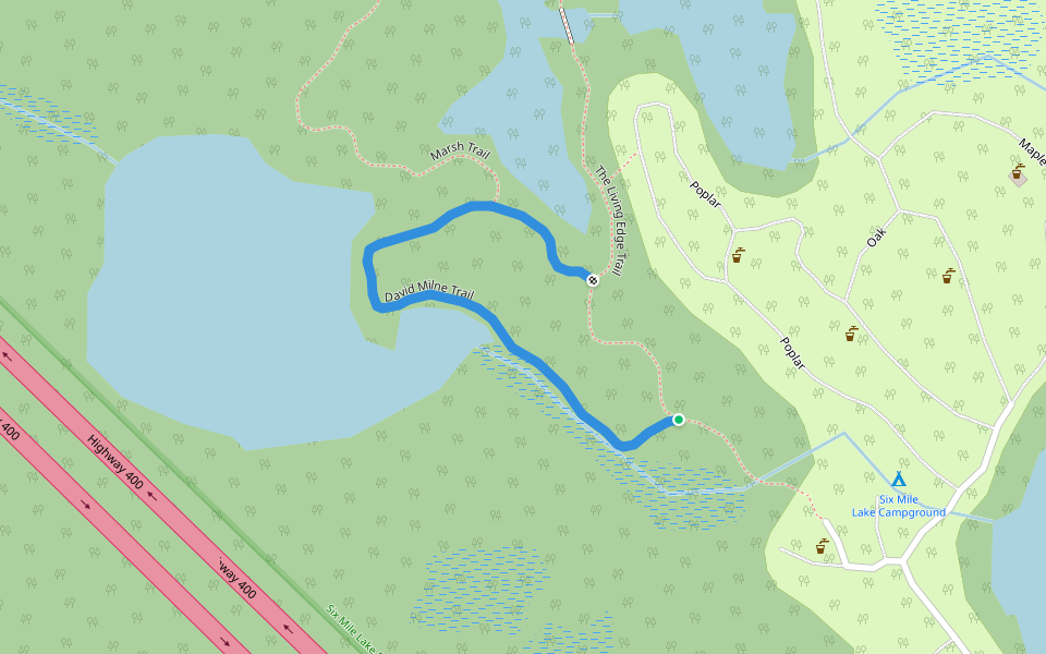 David Milne Trail walking route map in Honey Harbour