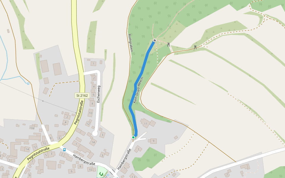 Käih-Dried-Weech walking route map in Pegnitz
