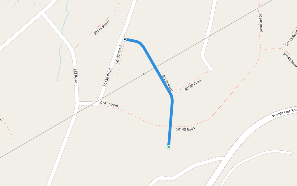 50138 Road walking route map in Malagazi