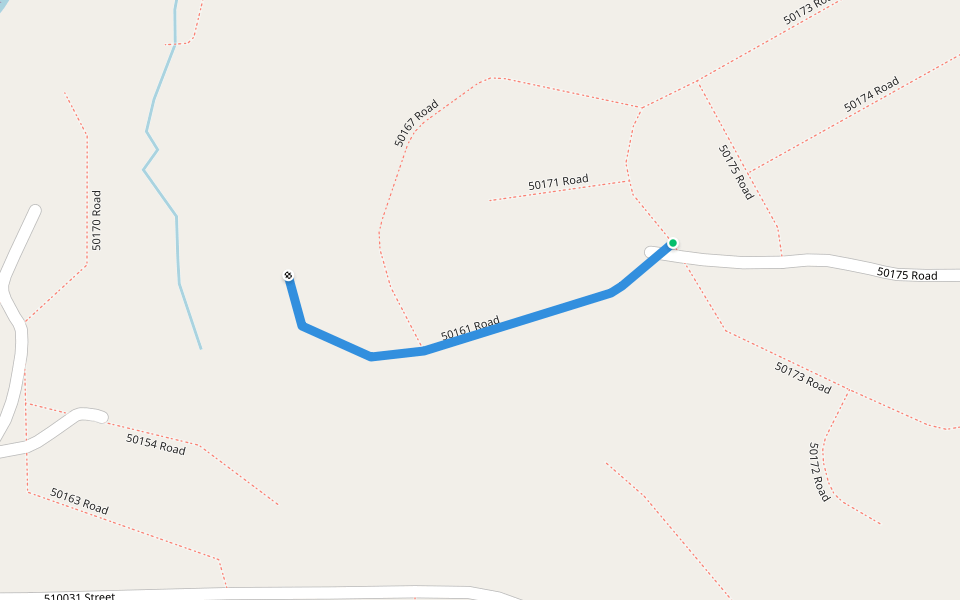 50161 Road walking route map in Malagazi