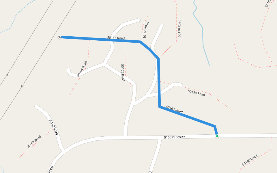 50163 Road walking route map in Malagazi