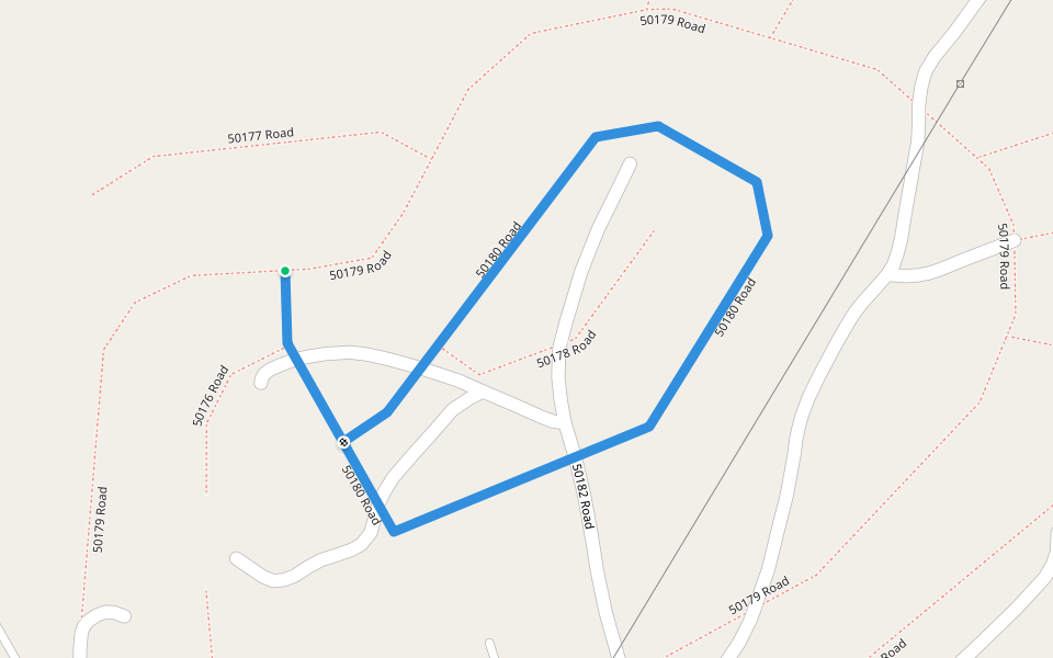 50180 Road walking route map in Malagazi