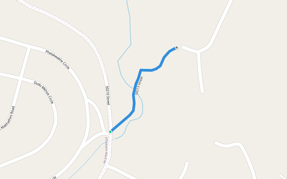 50213 Street walking route map in Malagazi