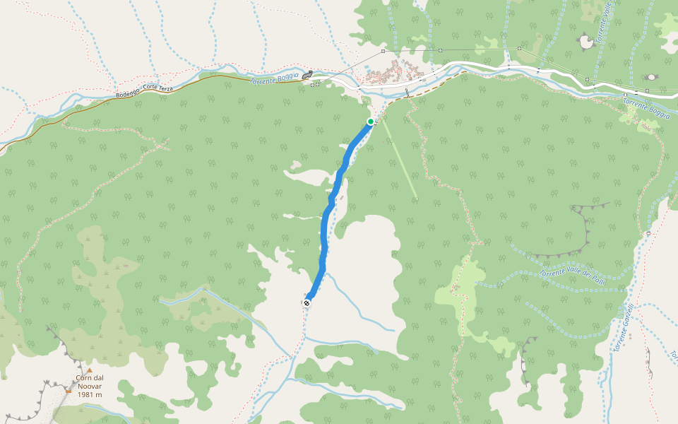 Bodengo - Alpe Soè walking route map in Bodengo