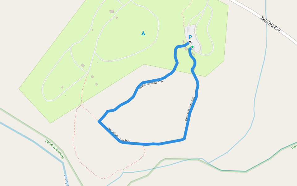 Mountain Vista Trail walking route map in Healy