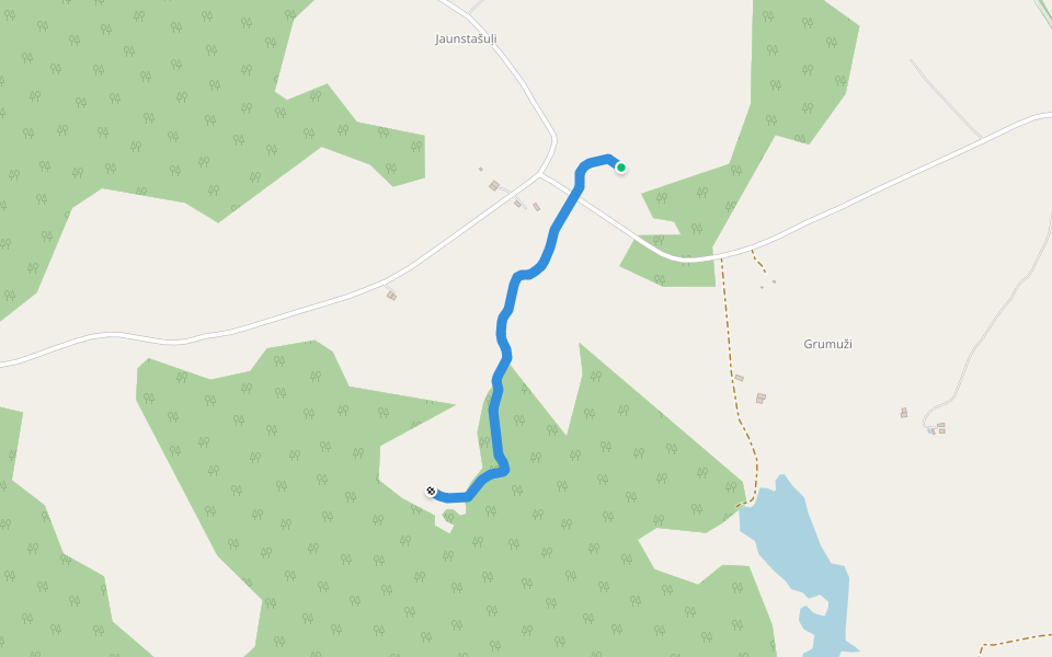 Akmeņu taka walking route map in Jaunstašuļi