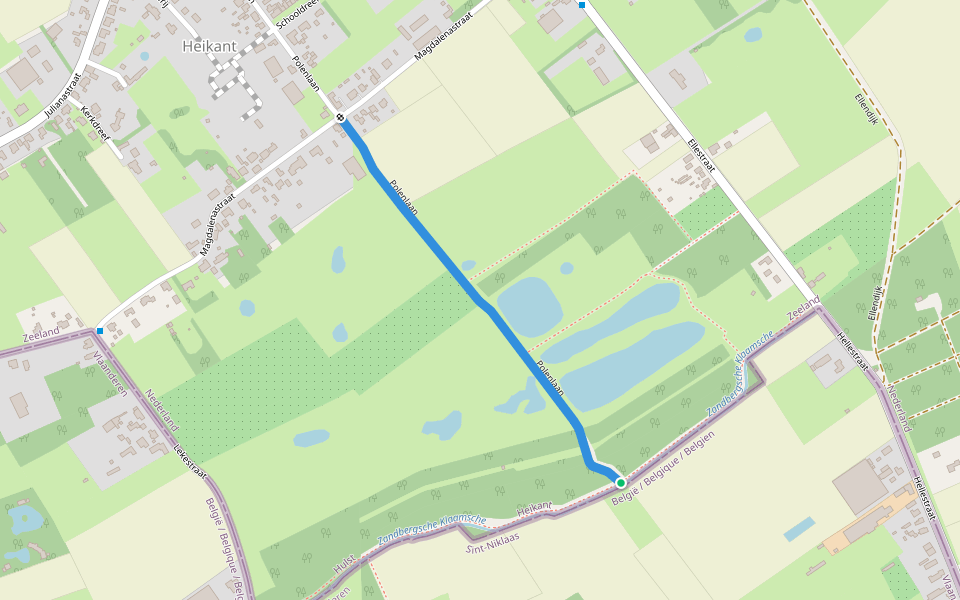 Polenlaan walking route map in Heikant