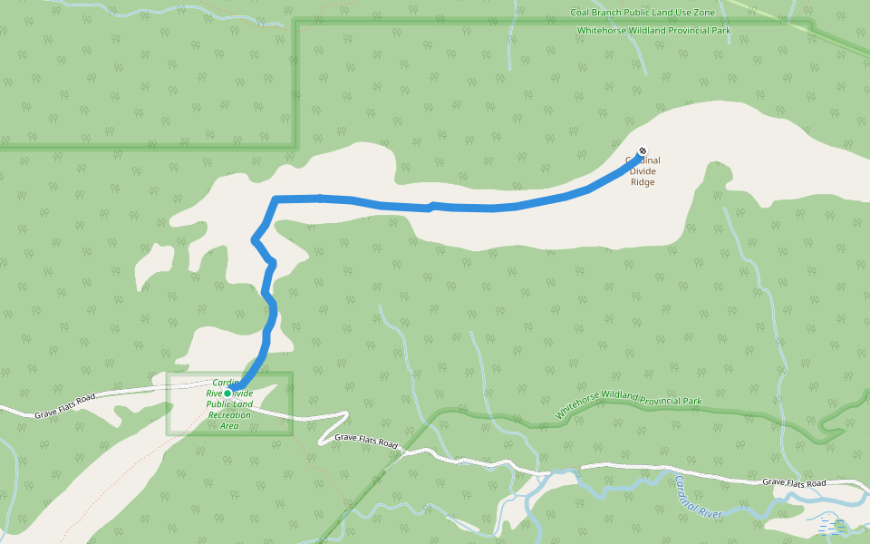 Cardinal Divide Ridge Route walking route map in Mountain Park