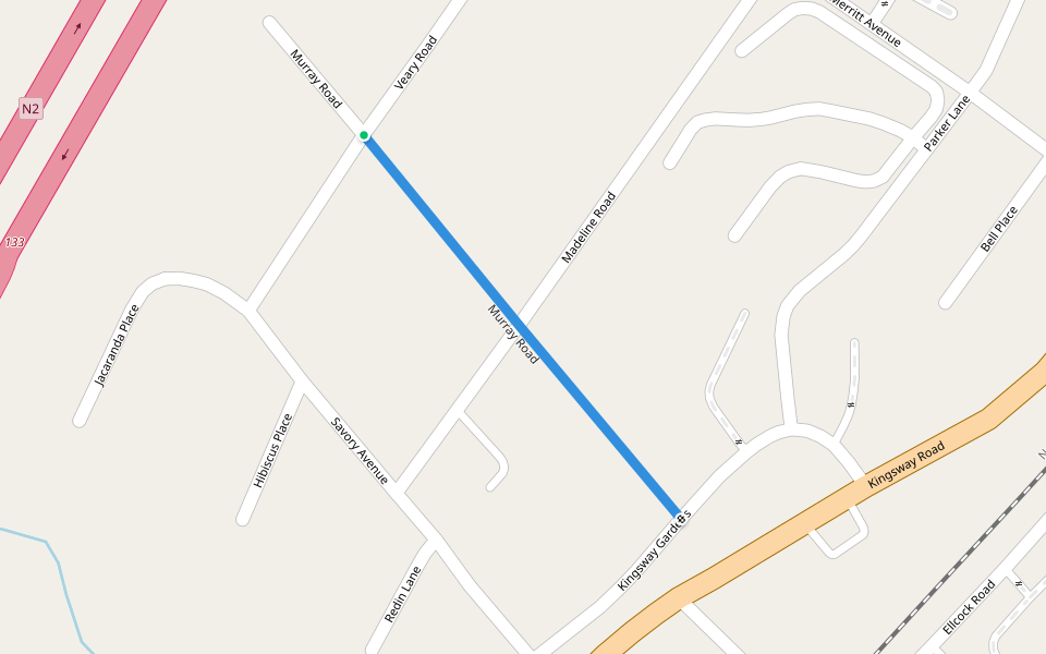 Murray Road walking route map in Kingsburgh