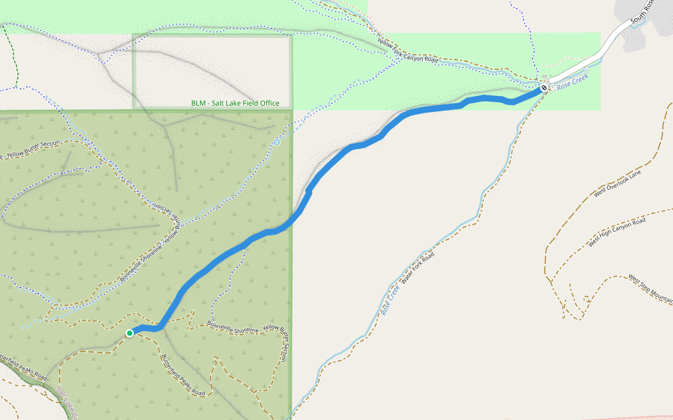 Yellow Fork Loop Trail walking route map in Herriman