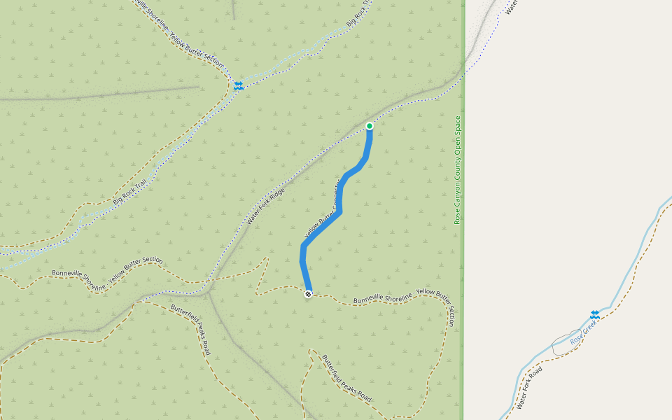 Yellow Fork Trail West Spur walking route map in Herriman