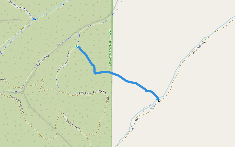 Yellow Fork/ Water Fork Trail Conector walking route map in Herriman