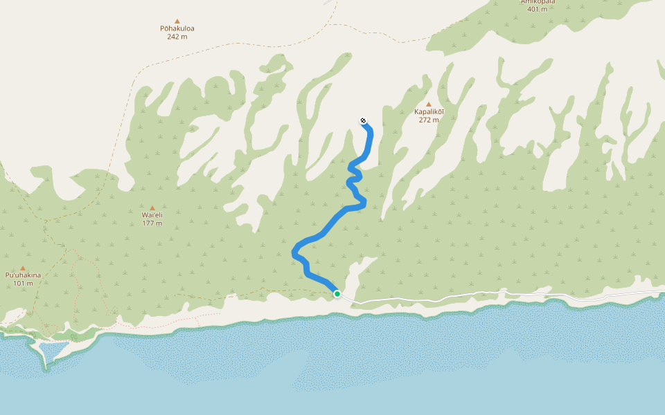 Foot Trail walking route map in Maunaloa