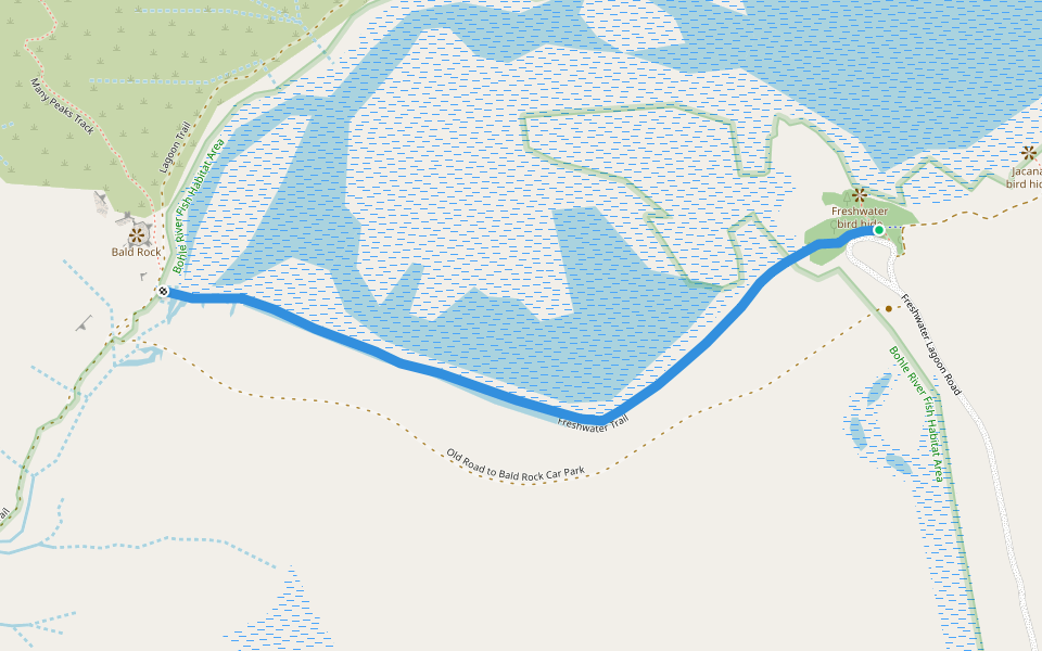 Freshwater Trail walking route map in Town Common