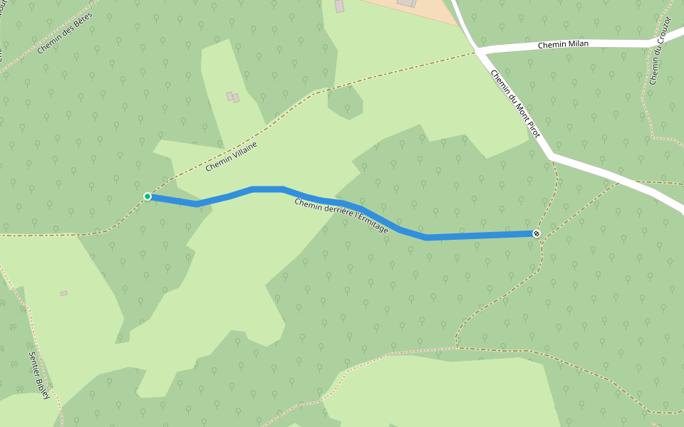Chemin derrière l'Ermitage walking route map in Arbois