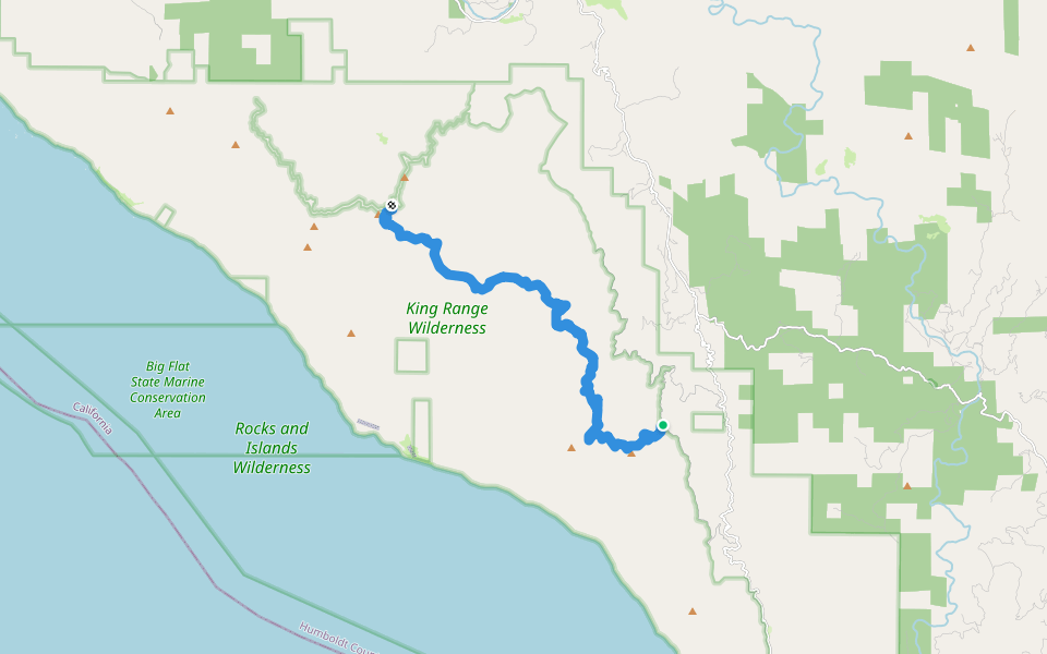 King Crest Trail walking route map in Whitethorn