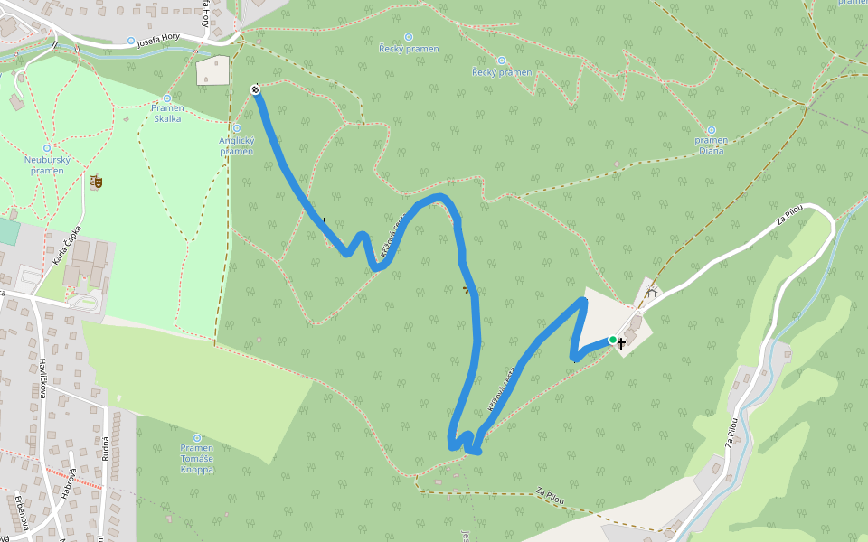 Křížová cesta walking route map in Jesenik