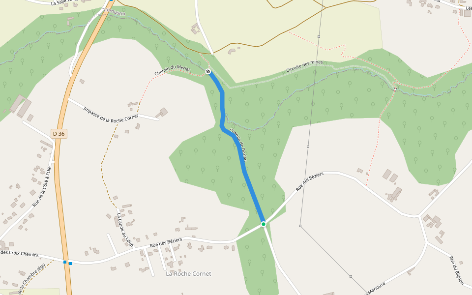 Chemin de Dorlan walking route map in La Méaugon