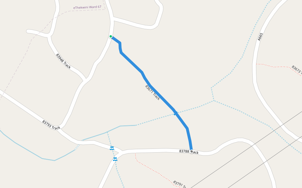 83671 Track walking route map in Malagazi