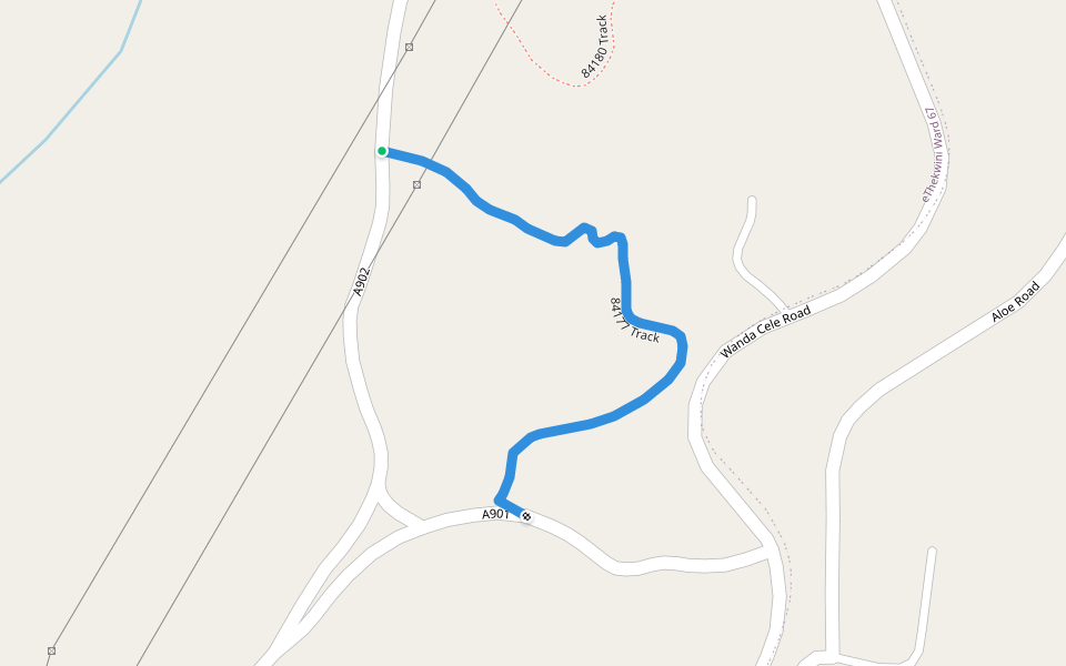 84177 Track walking route map in eManzimtoti