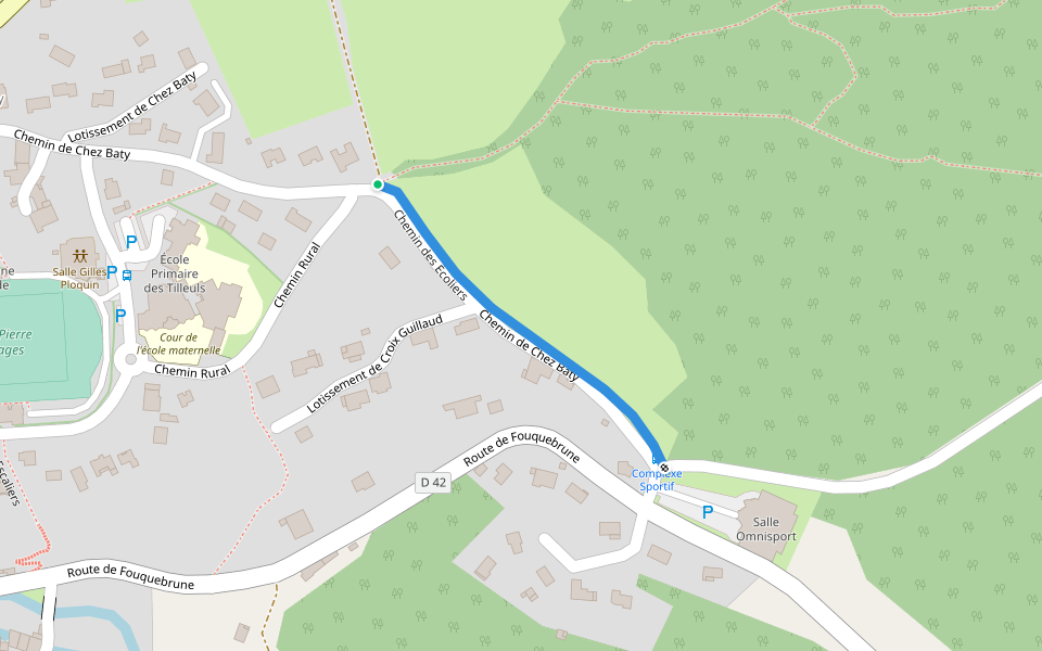 Chemin des Écoliers walking route map in Mouthiers-sur-Boëme