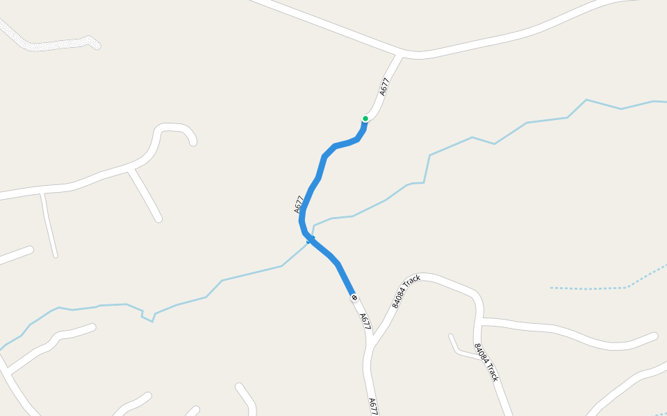 A677 walking route map in Cele