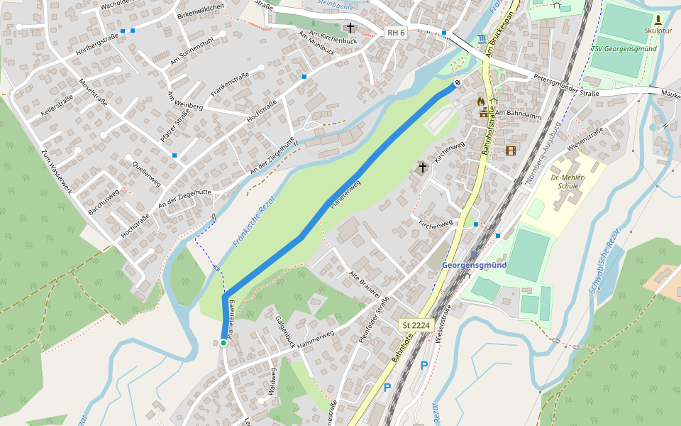 Planetenweg walking route map in Georgensgmünd