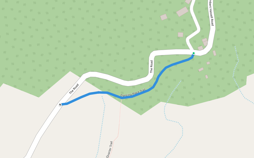 Dancing Place Trail walking route map in Zion's Hill