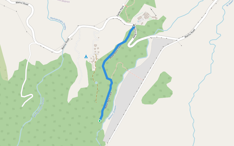 Water Race Track walking route map in Raglan