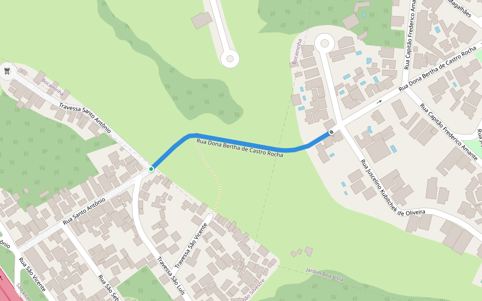 Rua Dona Bertha de Castro Rocha walking route map in Barra Mansa