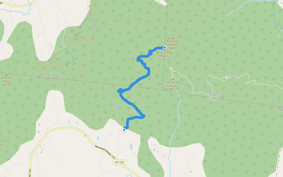 Weathersfield Trail walking route map in Weathersfield