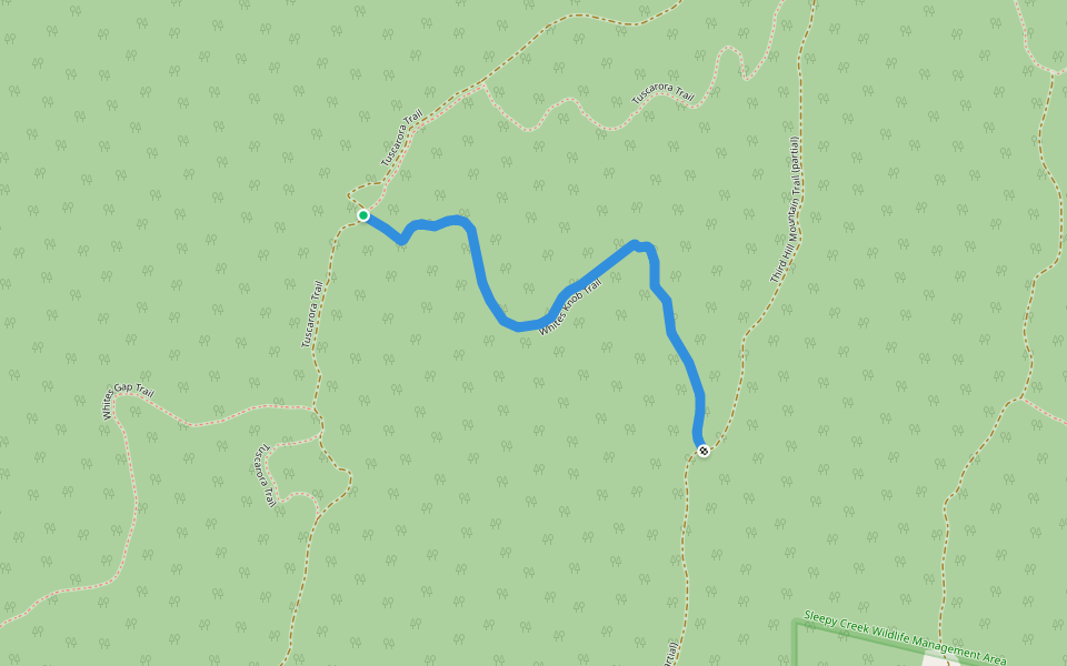 Whites Knob Trail walking route map in Hedgesville