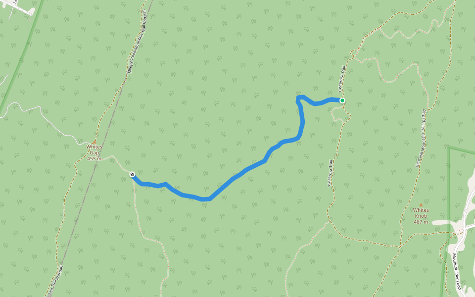 Whites Gap Trail walking route map in Hedgesville