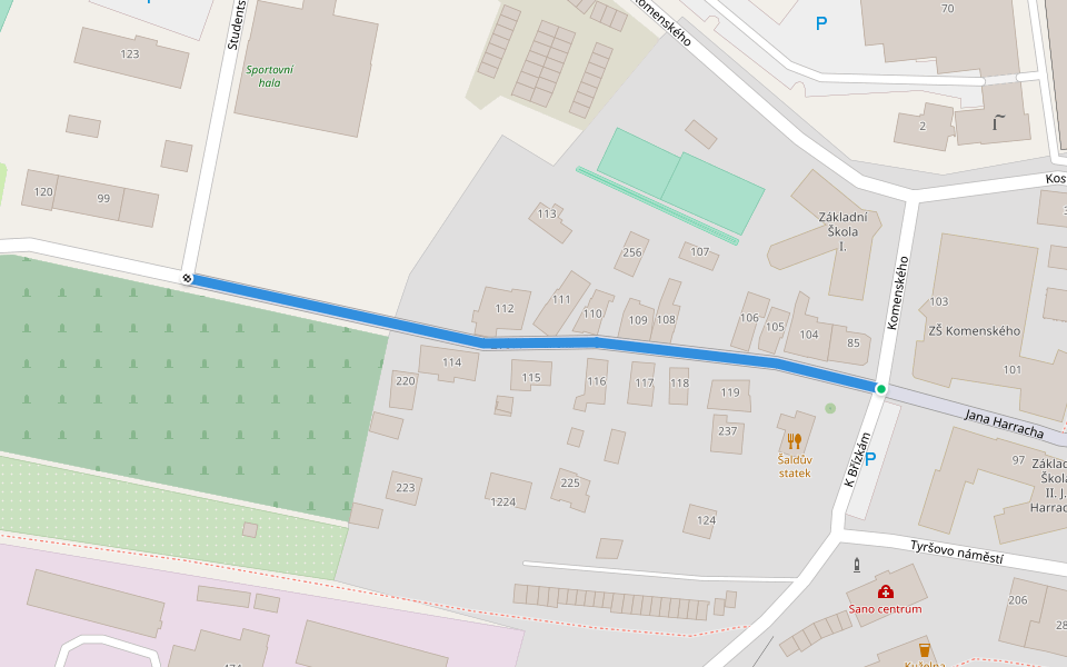 Zvědavá ulička walking route map in Jilemnice