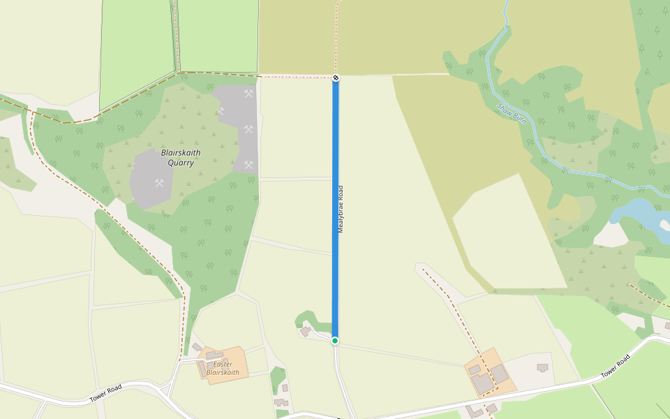 Mealybrae Road walking route map in Torrance