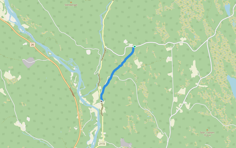 Femundstien walking route map in Strandbygda