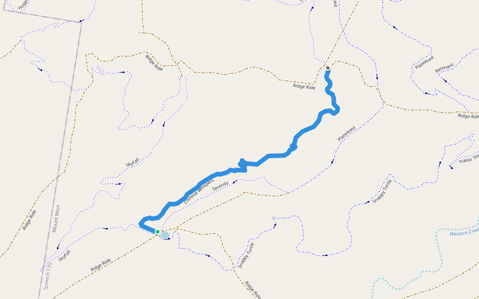 Chinese Whispers walking route map in Mount Mort