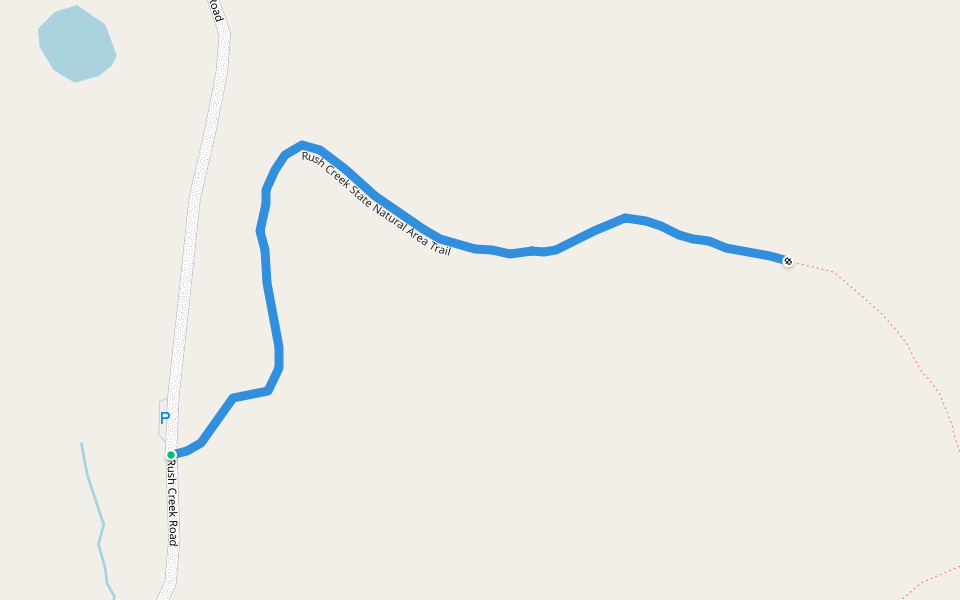 Rush Creek State Natural Area Trail walking route map in Ferryville
