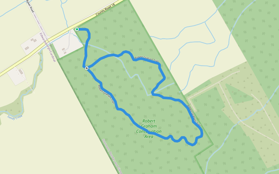 Robert Graham Trail walking route map in Brinston