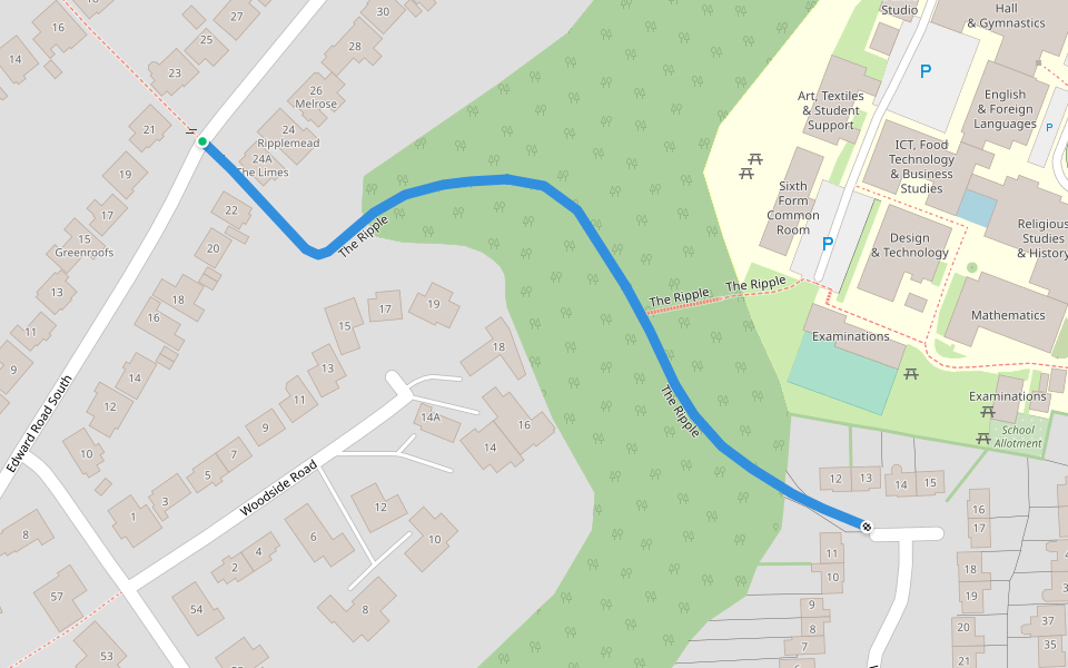The Ripple walking route map in Clevedon