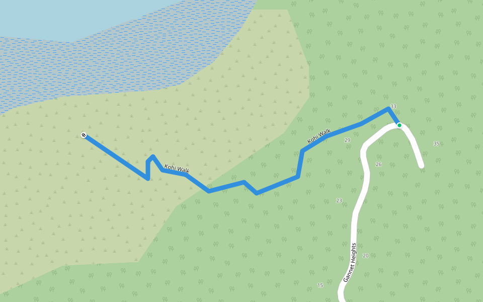 Kohi Walk walking route map in Kaiteriteri