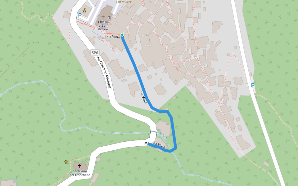 Via Viola walking route map in Curiglia