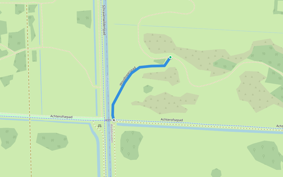 Woudloperspad walking route map in Benthuizen
