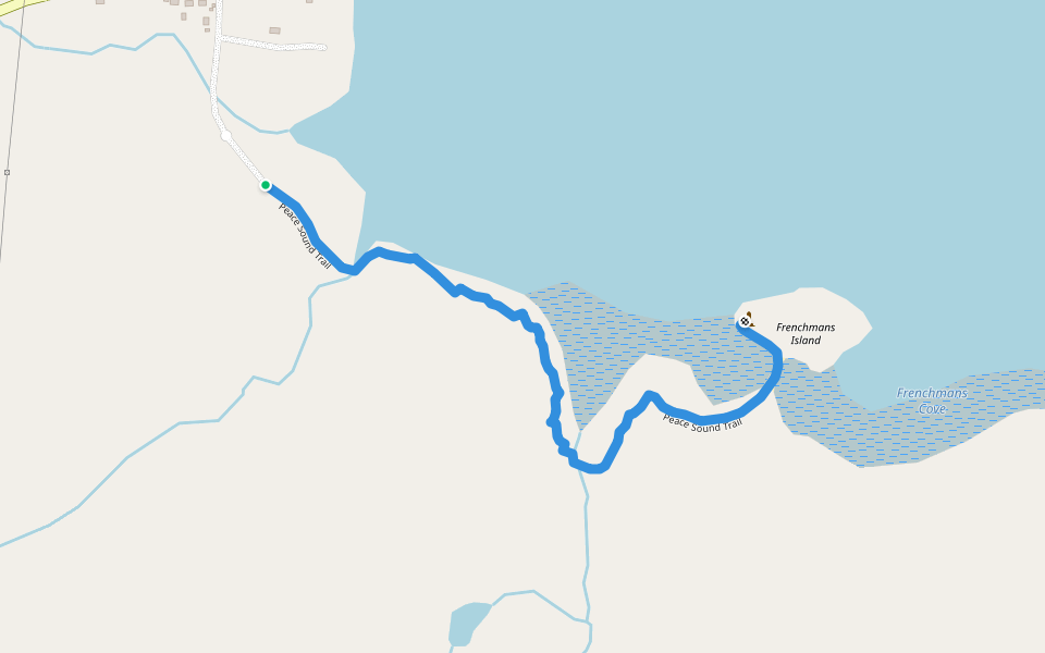 Peace Sound Trail walking route map in Sunnyside