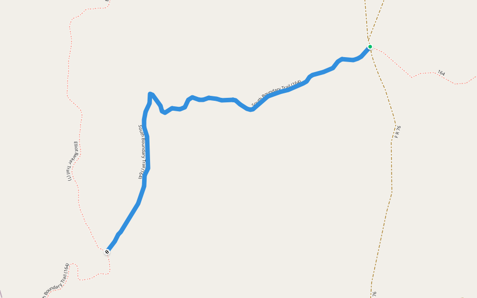 South Boundary (164) walking route map in Taos