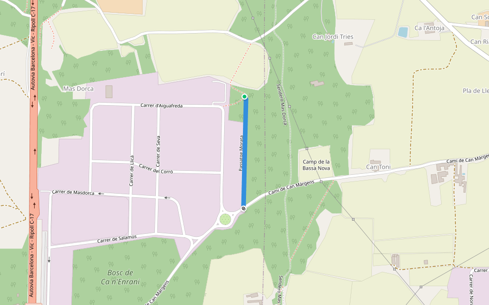 Passatge Morata walking route map in L'Ametlla del Vallès