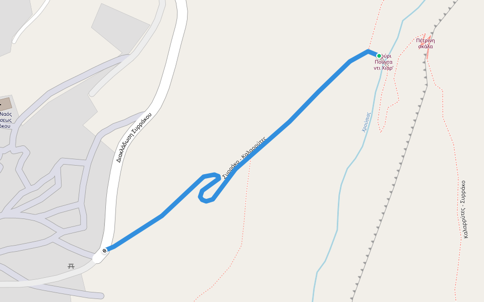 Συρράκο - Καλαρρύτες walking route map in Kalarites